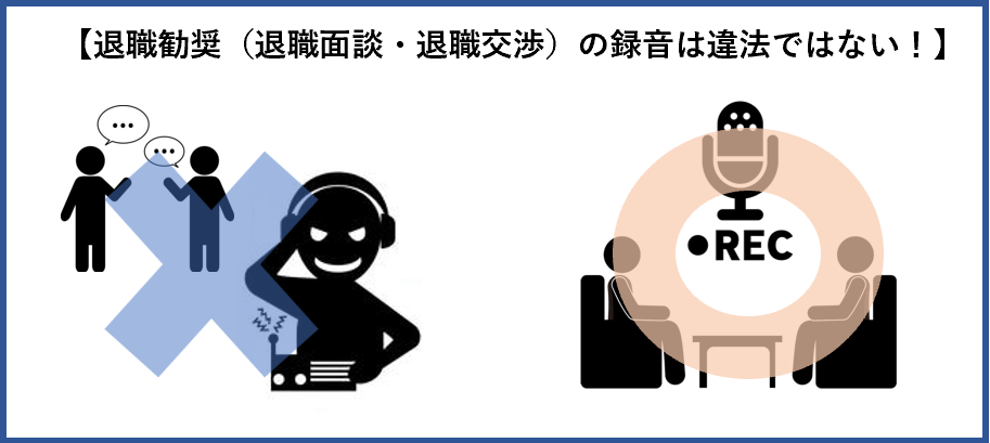 退職勧奨（退職面談・退職交渉）の録音は違法ではない！