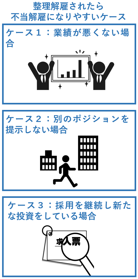 整理解雇されたら不当解雇になりやすいケース