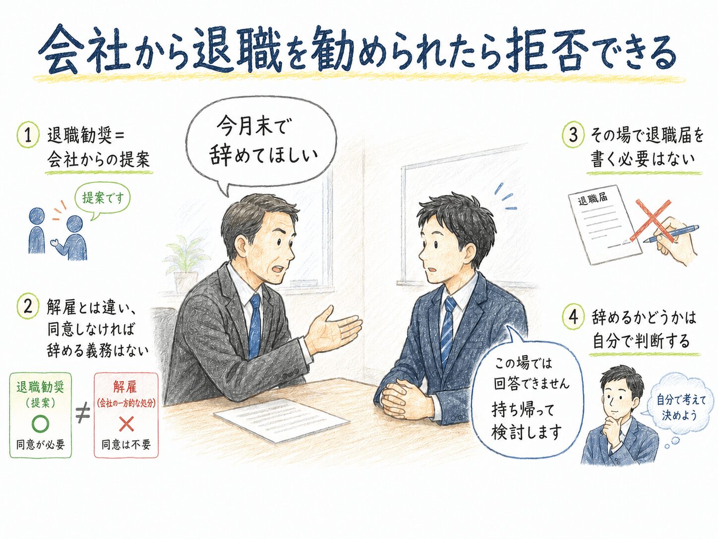 １章　会社から退職を勧められたら拒否できる