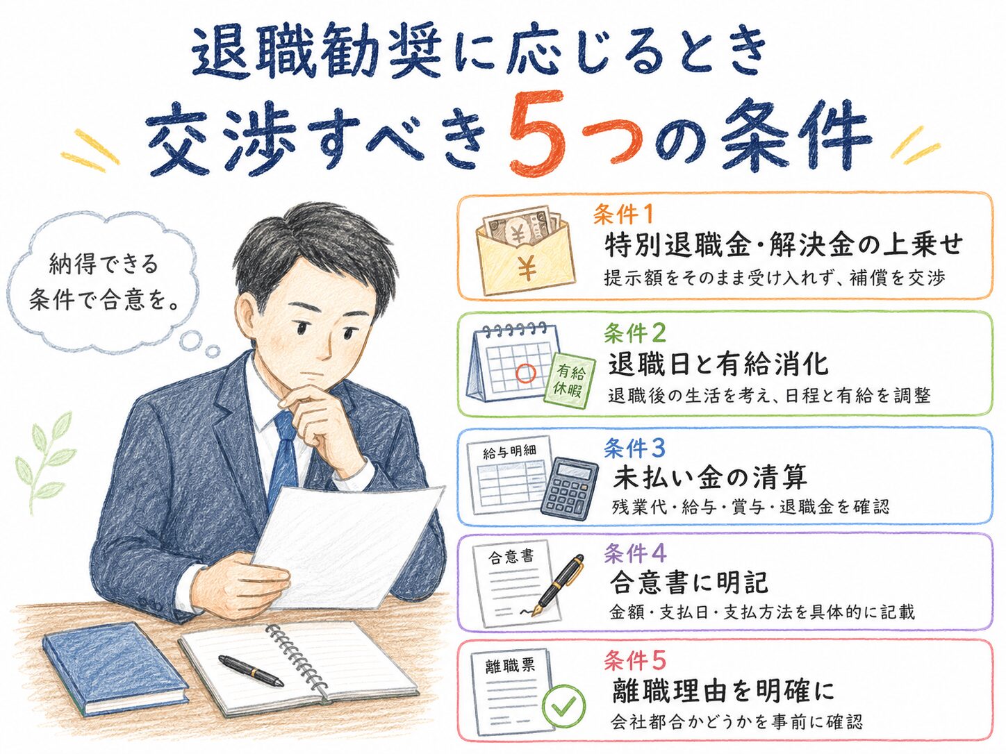 ５章　退職勧奨に応じる場合に交渉すべき条件５つ