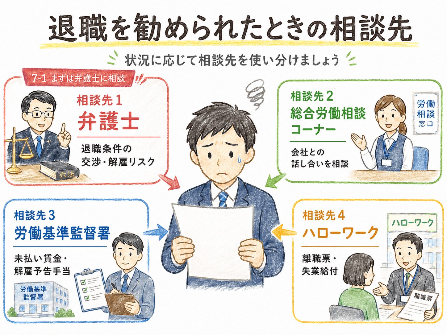 ７章　会社から退職を勧められた場合の相談先