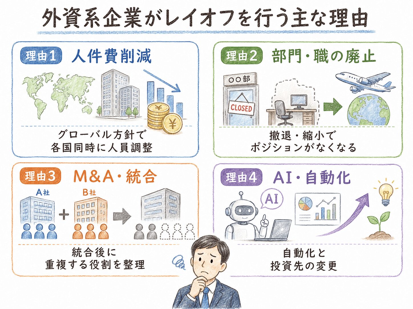 ３章　外資系企業がレイオフを行う主な理由４つ