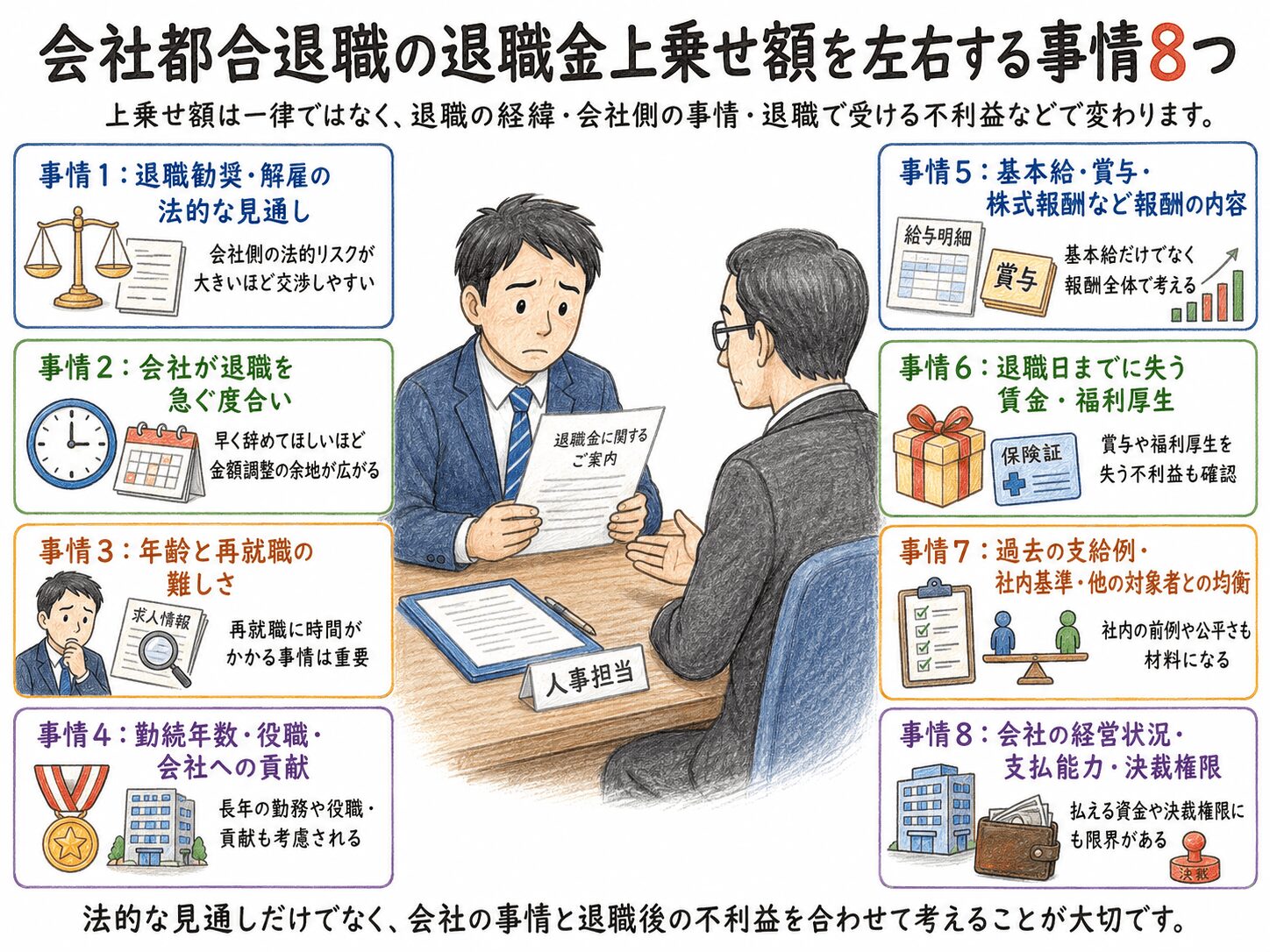 ６章　会社都合退職の退職金上乗せ額を左右する事情８つ
